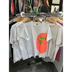 A Bathing Ape Bape Neon Side Big Ape Head White T Shirt Size Medium NWOT